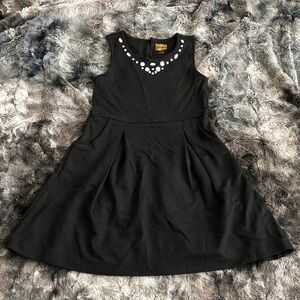 Harper Canyon Black Sleeveless Dress with Faux Jewel Neckline (girls)